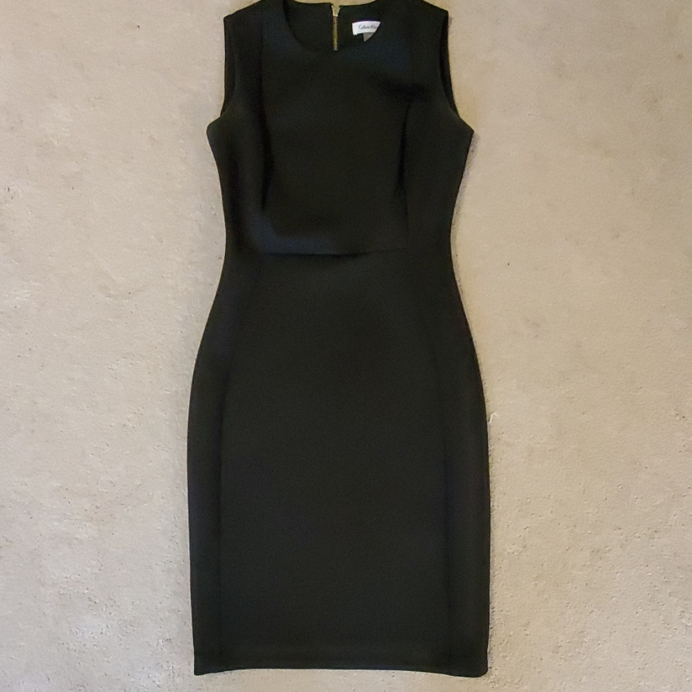 Black Calvin Klein cocktail dress